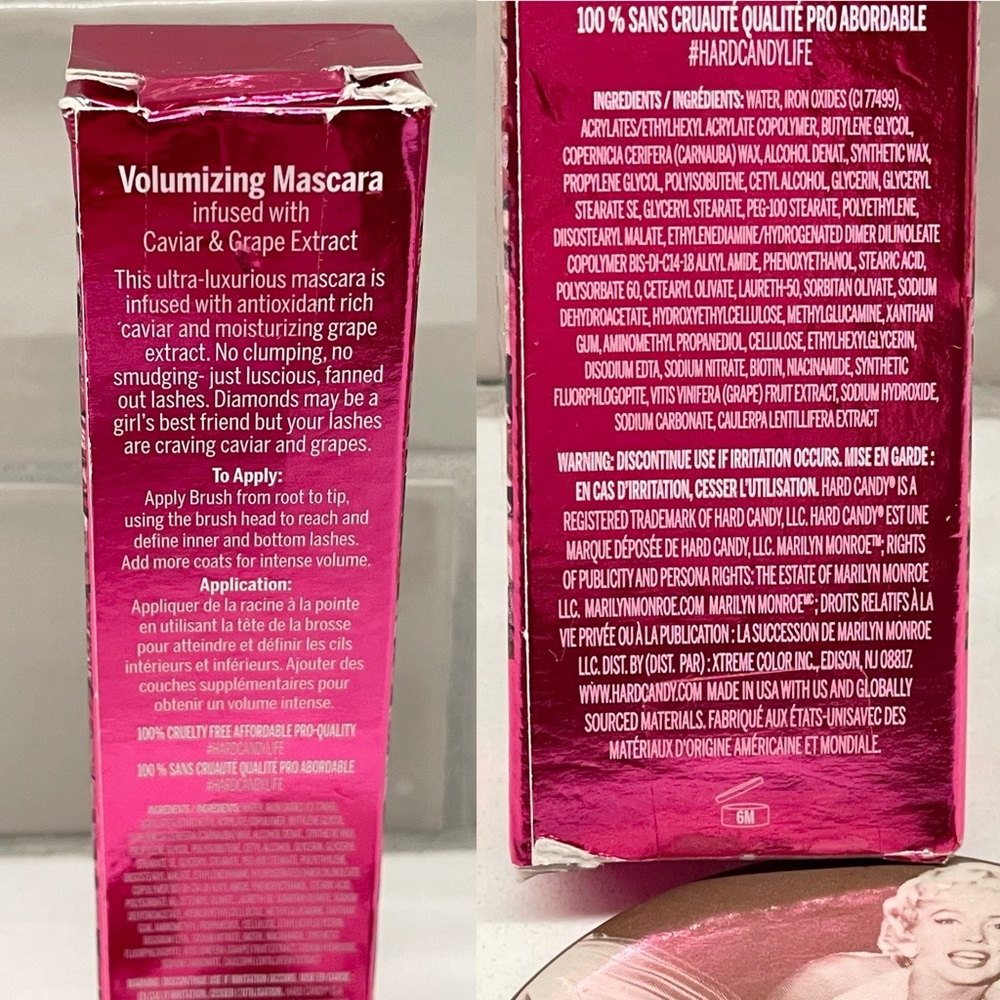 Hard Candy x Marilyn Monroe Volumizing Mascara Caviar infused & Collector Pin - Picture 6 of 11